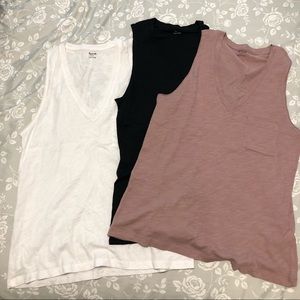 Madewell whisper cotton v-neck tanks